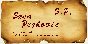 Saša Pejković vizit kartica